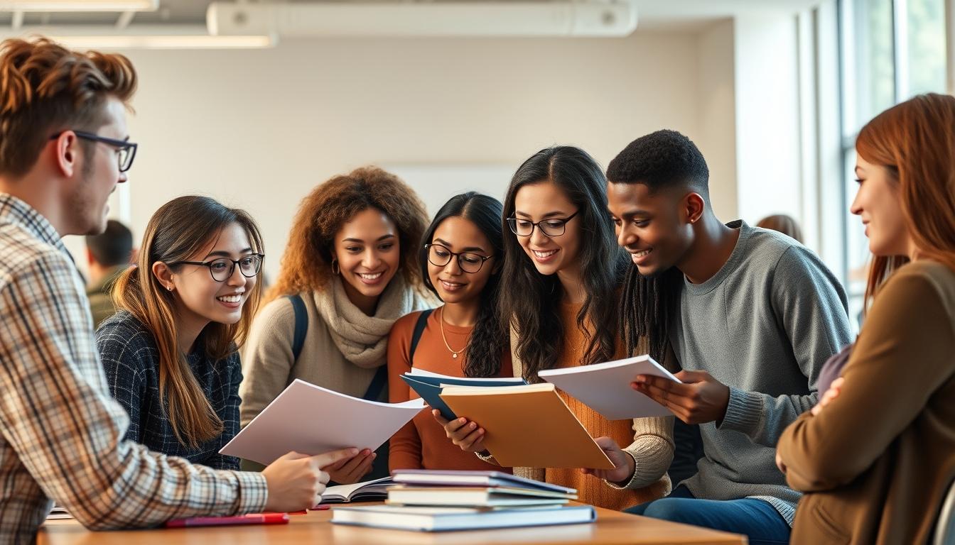 Students working in research laboratory